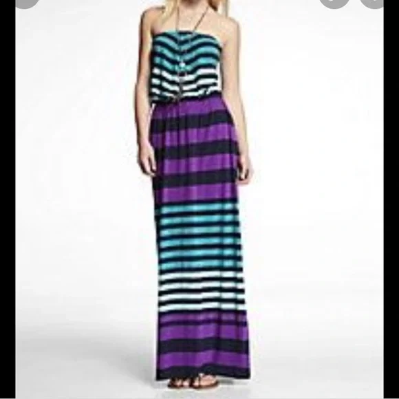 purple and turquoise maxi dress Crystal Sequin Corset Maxi Dress Turquoise